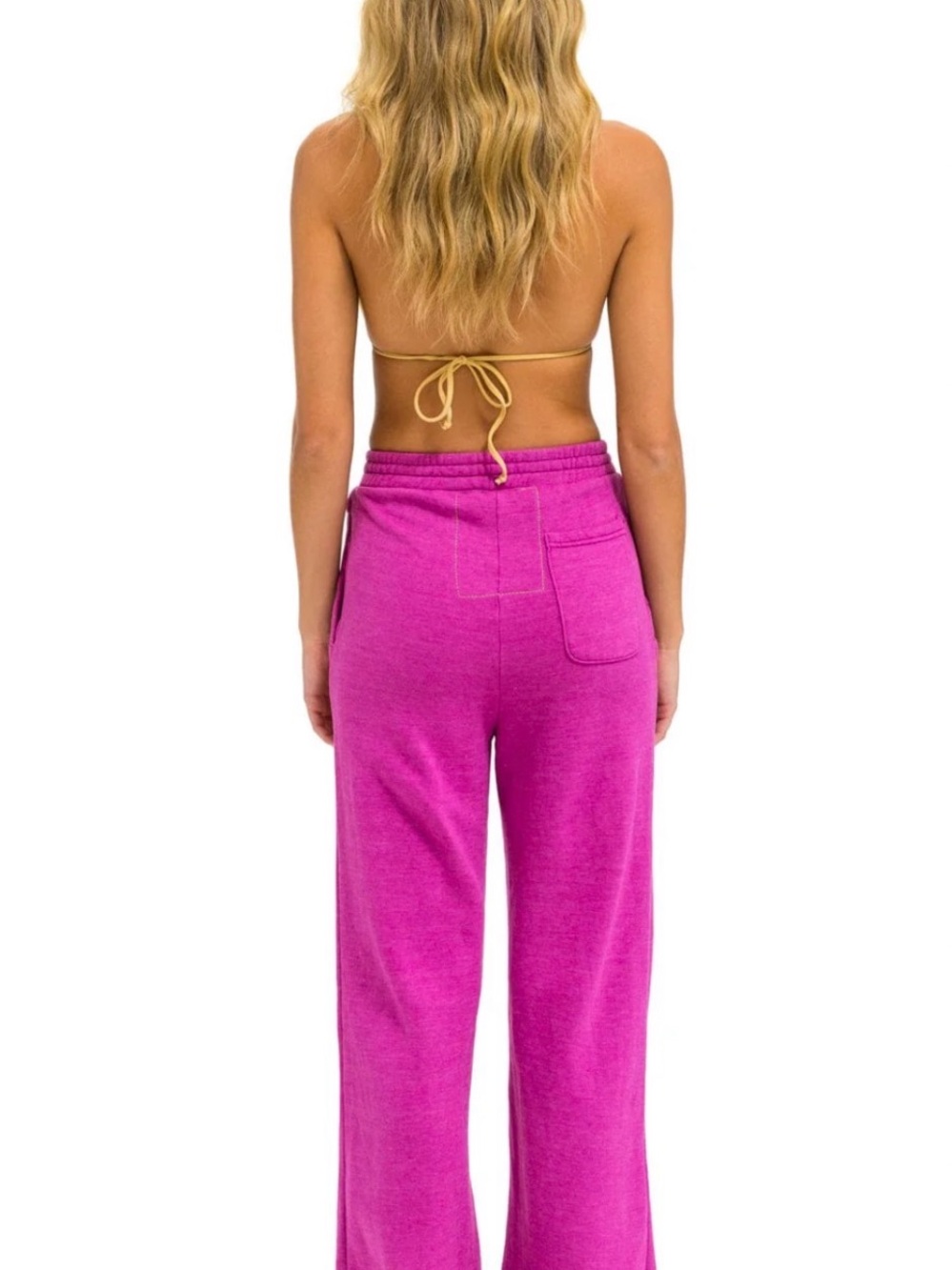 Unisex Aviator Nation Magenta Wide Leg Sweatpants Size Large - Picture 3 of 10